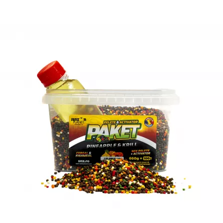 Senzor Planet PAKET MIX PELETE FEEDER 2mm 660g + ACTIVATOR PINEAPPLE & KRILL 100ml