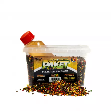 Senzor Planet PAKET MIX PELETE FEEDER 2mm 660g + ACTIVATOR TIRAMISU & MANGO 100ml