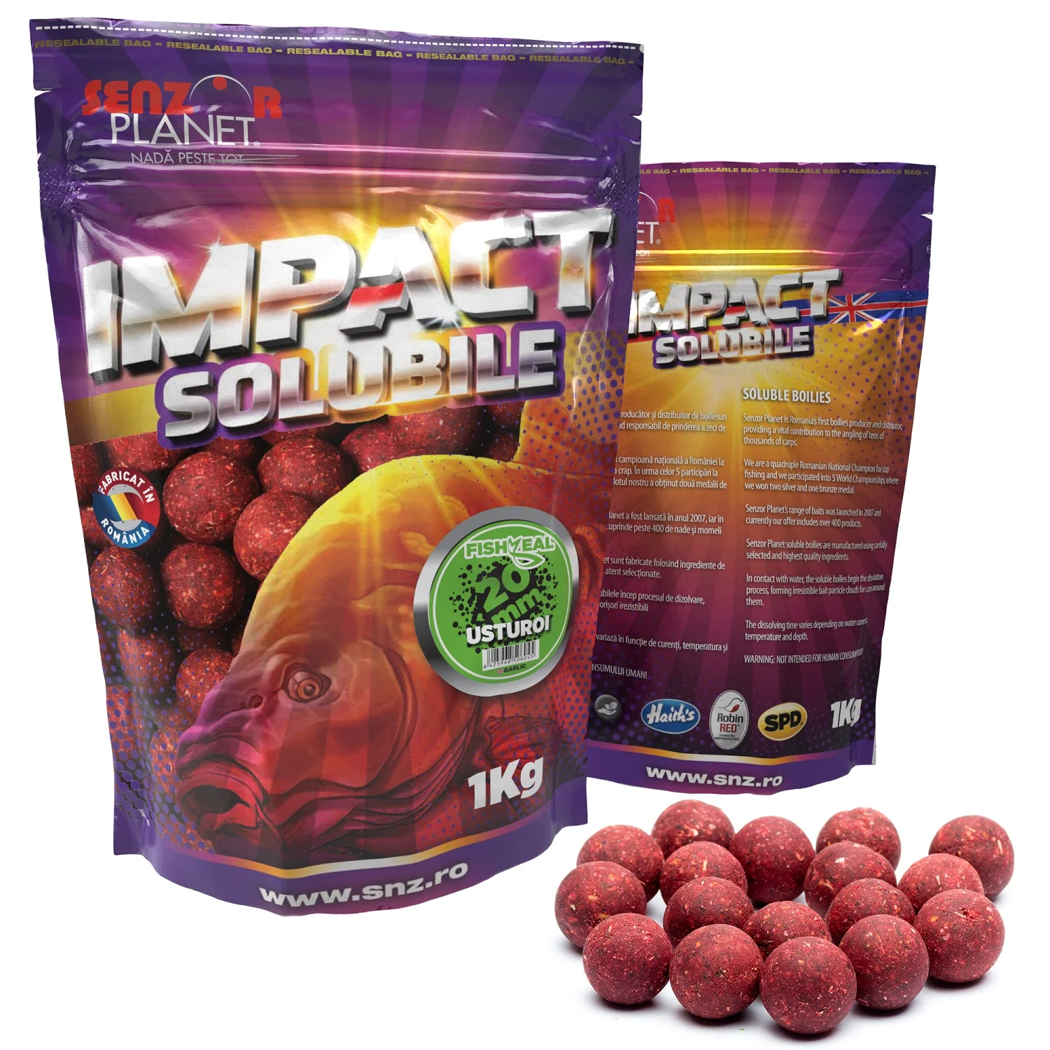 Senzor Planet Impact Boilies SOLUBILE 1kg 20mm